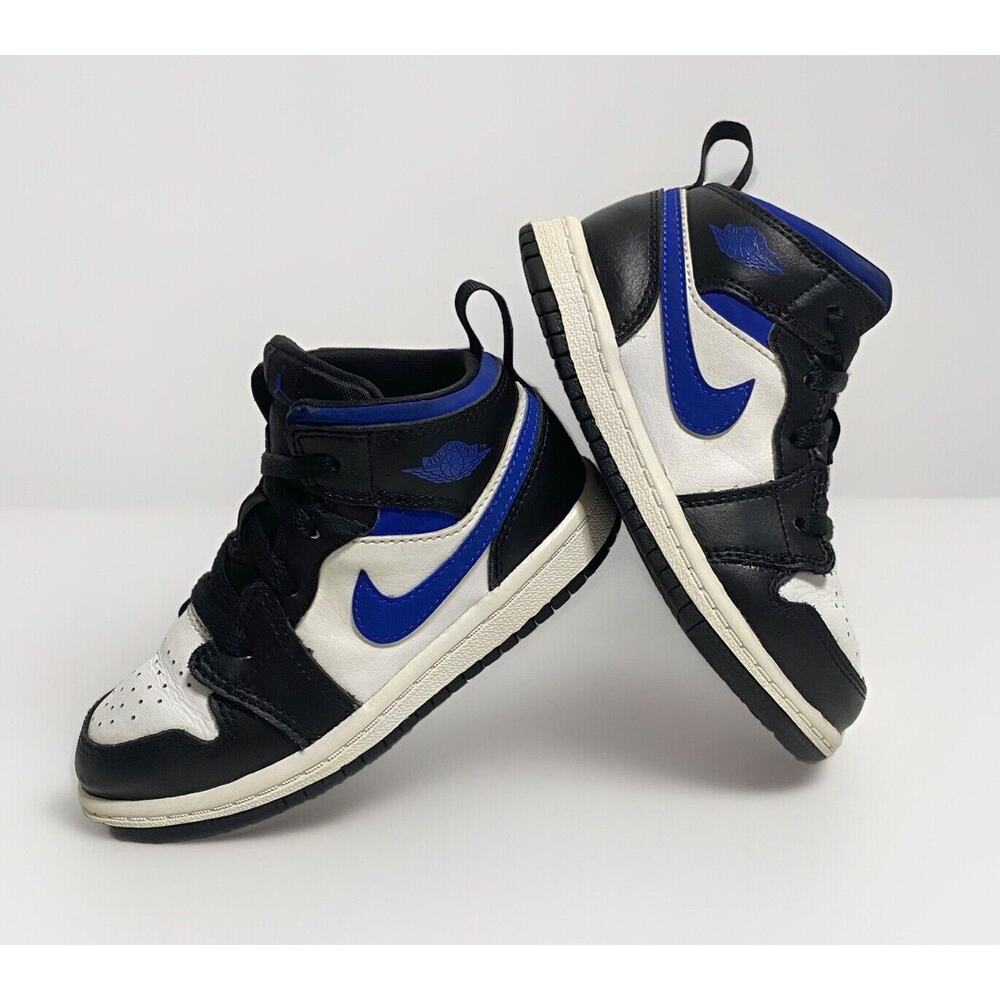 Jordan 1 Mid Unisex Baby Shoes Size 9C Boy Girl Blue Black